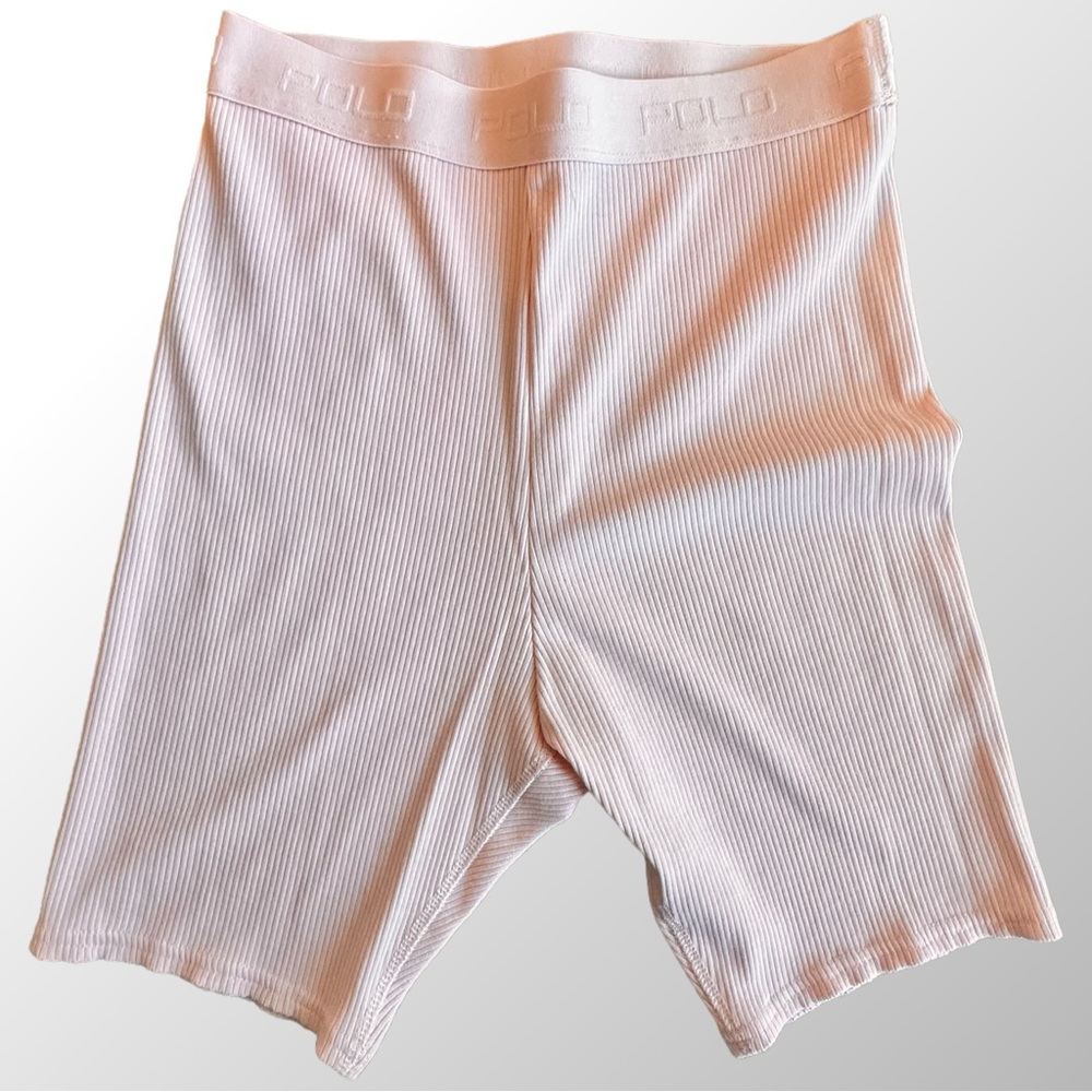 Polo Ralph Lauren Shorts Girl’s XL (16) Pale Pink Ribbed‎ Performance Bike Short